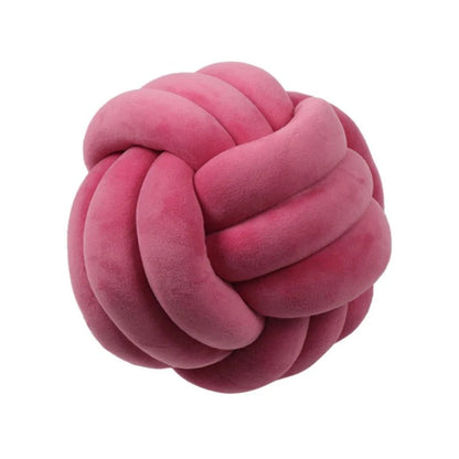Knotted Plush Ball Design Round Throw Pillow in assorted colours and sizes