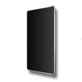 Double-sided aluminium mouse pad in black with non-slip base on a desk