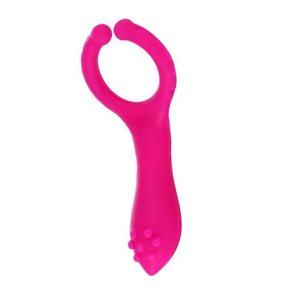 Electric G-point silicone vibrator with adjustable settings in rose red