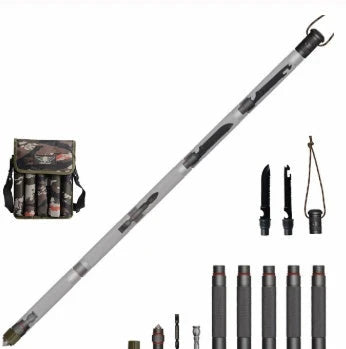 Multifunctional tactical stick for outdoor adventures with tools including bottle opener and compass