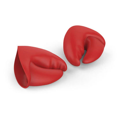Red silicone kitchen gloves with lobster tong design for heat insulation and anti-scalding