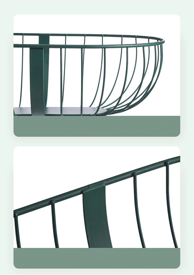 Premium iron fruit and vegetable organiser basket with detachable tray, perfect for Kiwi kitchens