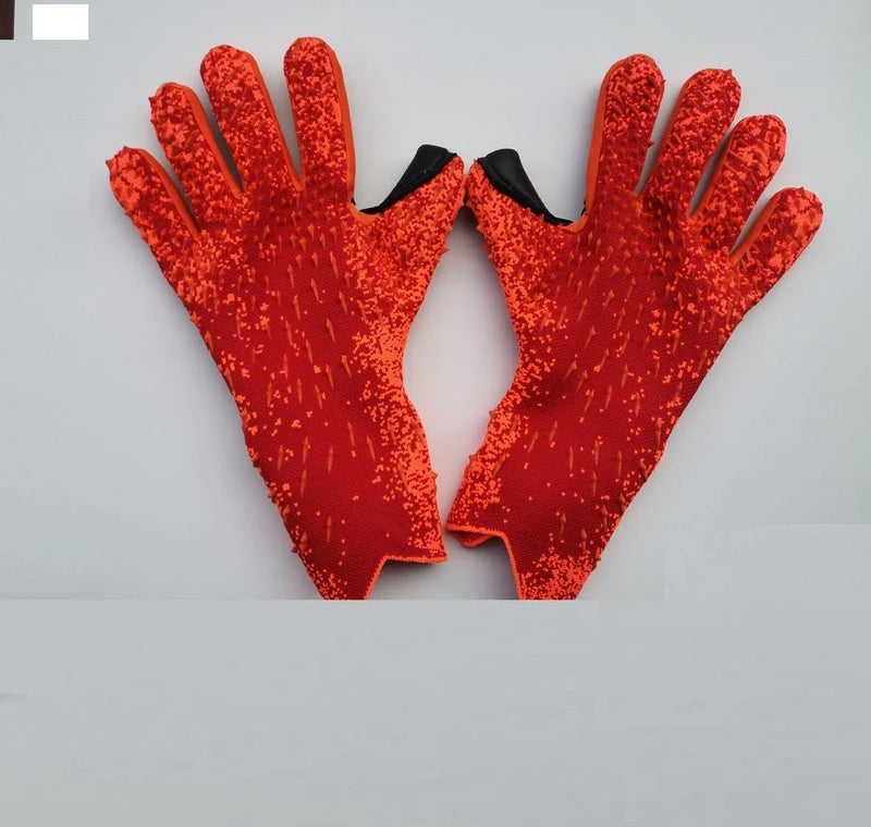 Wear Training Kids Football Goalkeeper Gloves with durable rubber palms for improved grip during practice sessions, available in multiple sizes from 6 to 10 and four colour options including red, green, black, and orange