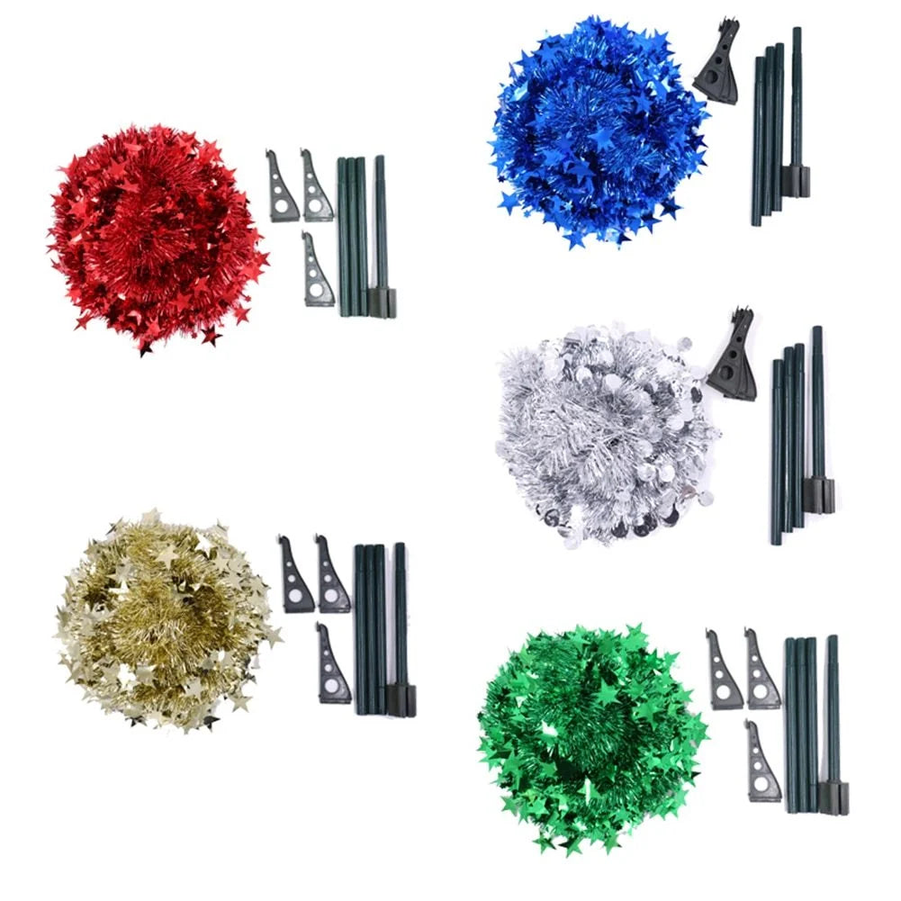 Collapsible PVC Christmas tree with sequin decorations in various colours