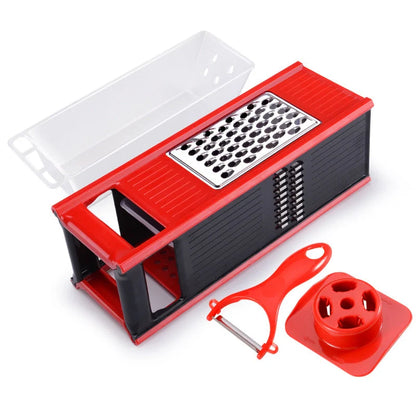 Multifunctional kitchen cutting tool with four-sided blade and drain storage box