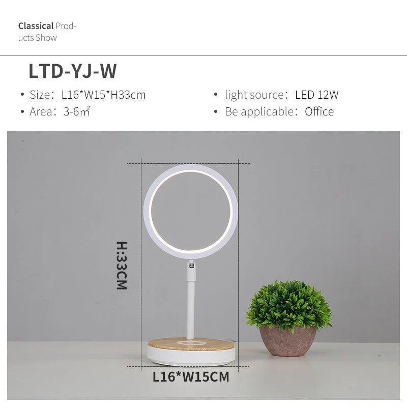 Wireless charging lamp with metal shade and LED lighting