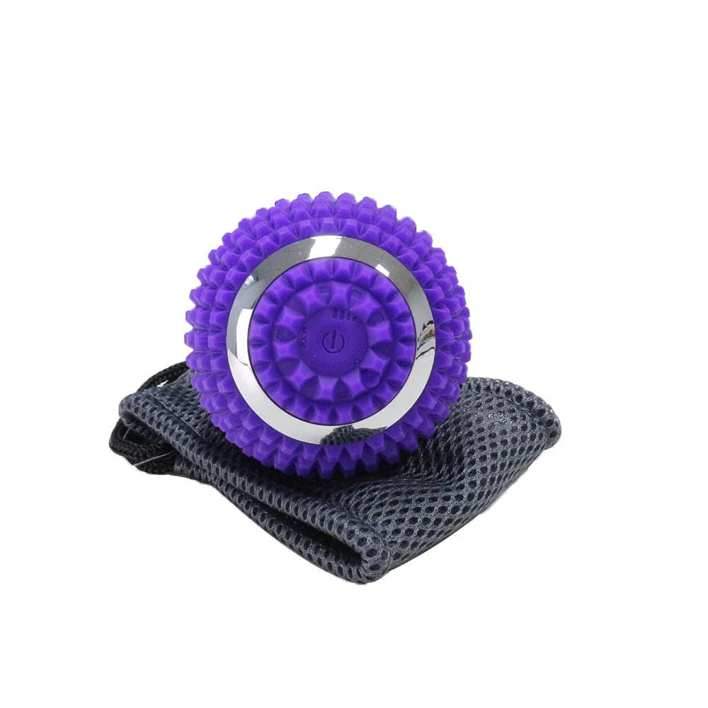 Four-Speed Electric Massage Ball in black, blue, and pink for muscle recovery