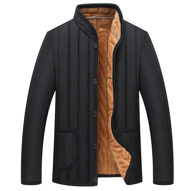 Winter men jacket in polyester fiber with full zip, available in Asian sizes from L to 4XL