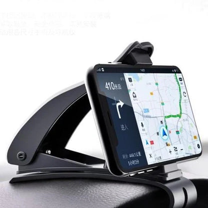 Black magnetic car phone holder with 360-degree rotation mounted on car vent