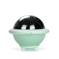 Green UFO-shaped starry sky projection night light with LED display and dual power options