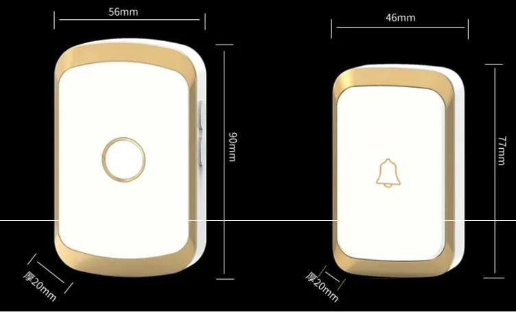 Wireless doorbell kit with plug-in receiver and battery-powered transmitter in black finish