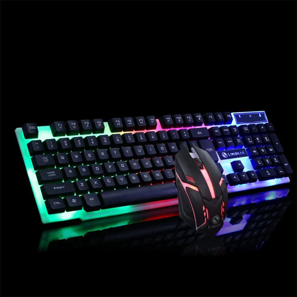 GTX300 Gaming CF LOL Keyboard Mouse Set with glowing backlit in black and white