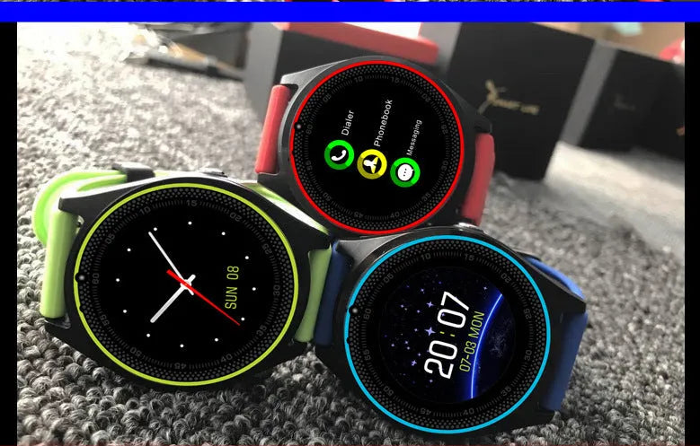 Call photo pedometer smart watch in Black with 53.0x45.0x260.0mm case for Android