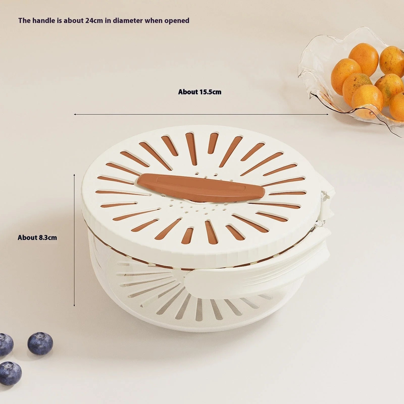 Foldable handle fruit drain basket with lid for efficient vegetable washing