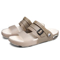 Flat wading breathable soft bottom hole shoes in black with EVA sole and oversleeve design