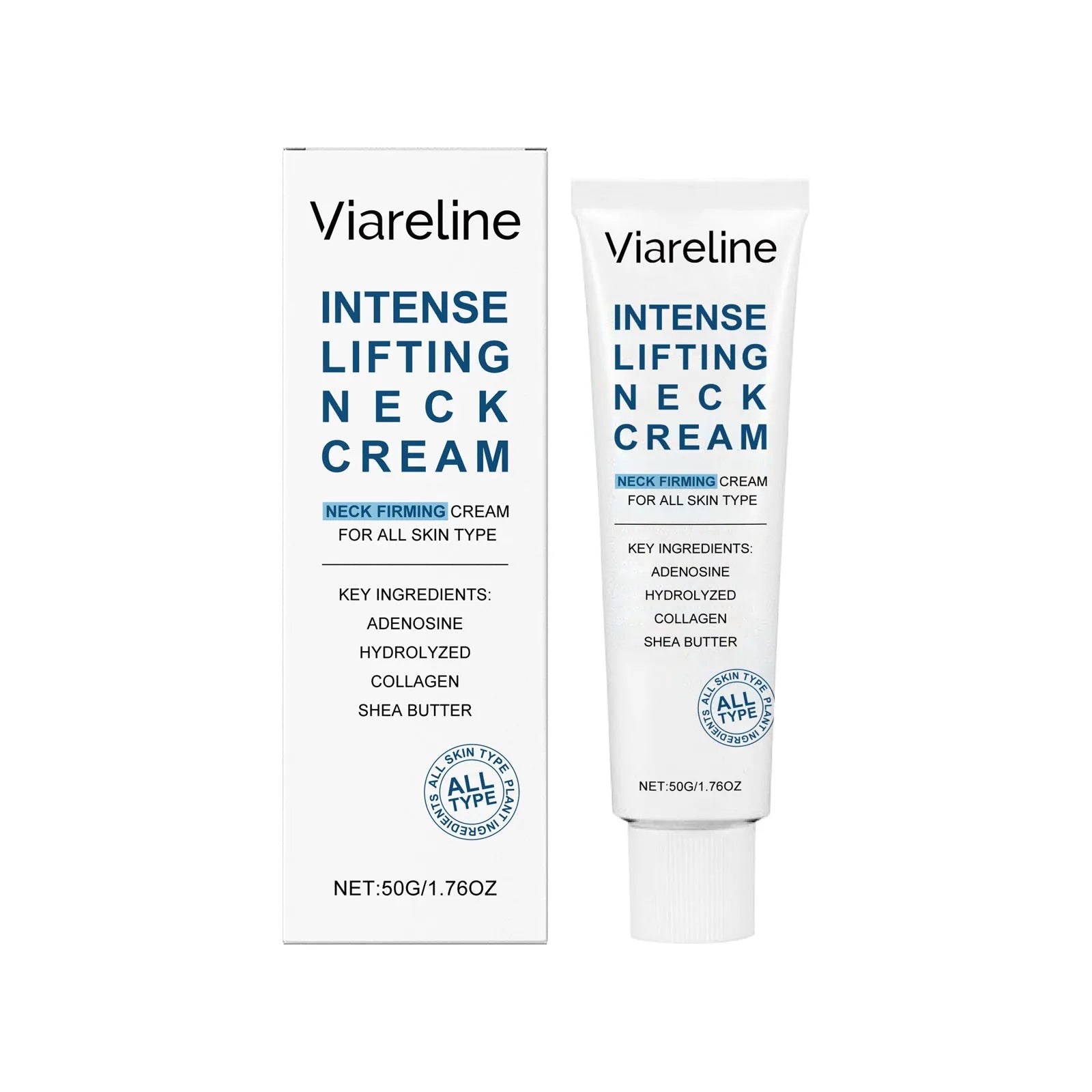 50g jar of tightening neck cream with hydrolyzed collagen and sodium hyaluronate