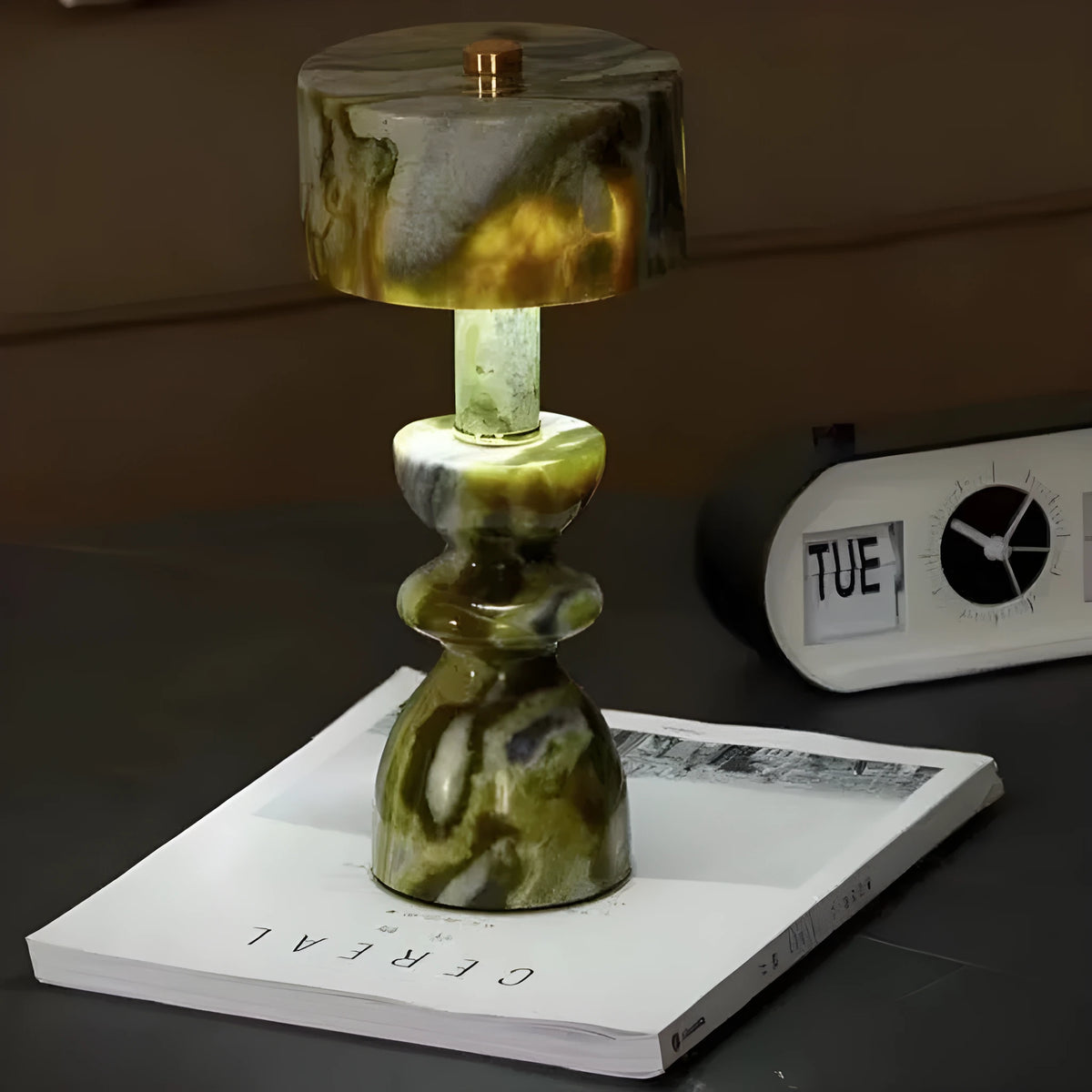 Marble touch table lamp in modern simplicity style, 115x260mm, half-handmade grinding finish