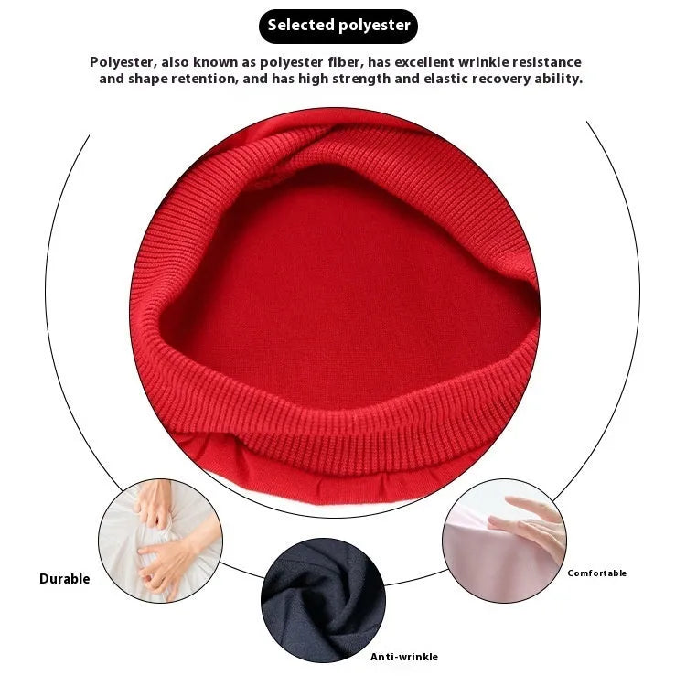 Small dog wearing a cotton thin pullover hooded T-shirt in red, casual spring summer pet clothing