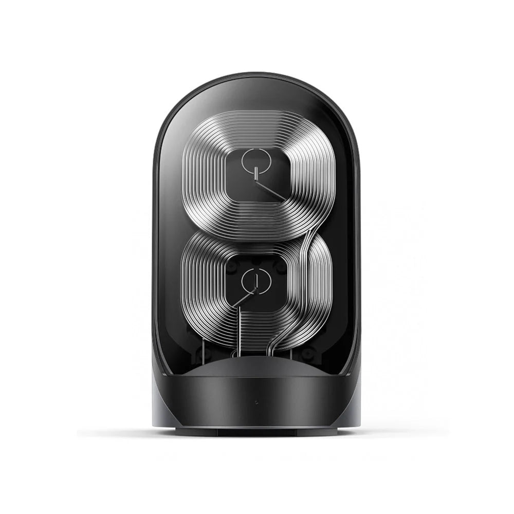 Folding Three-in-one Wireless Charger with Smart Cooling Fan in Black