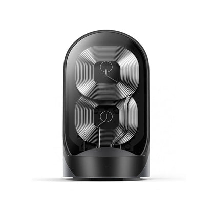 Folding Three-in-one Wireless Charger with Smart Cooling Fan in Black