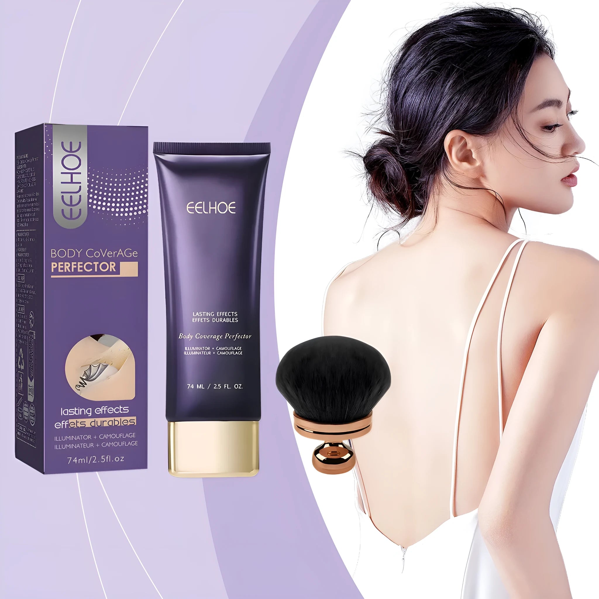 Body creamy concealer 74ml with brush for lasting nourishing brightening cover