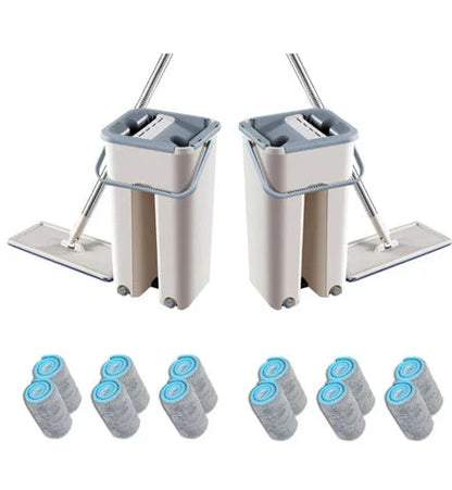 Home Kitchen 360-Degree Lazy Floor Mop with microfiber head and aluminum rod