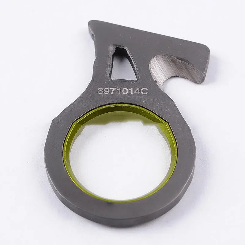Portable emergency cutting tool made of 440 steel in black, 4.3 x 2.4 cm size with sharp cutting rope