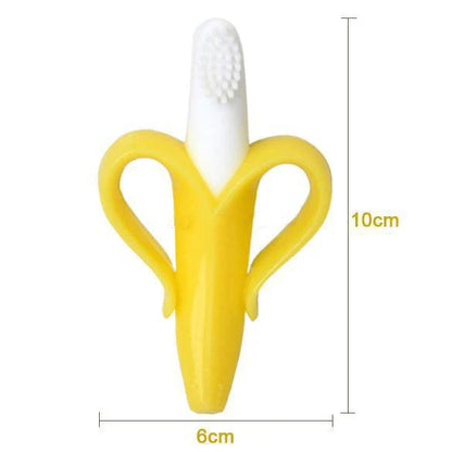Food grade silicone banana teether toy for babies, safe and soothing for teething