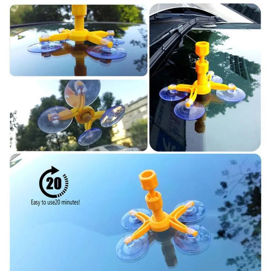 Car window glass scratch repair kit with vacuum function and suction cup