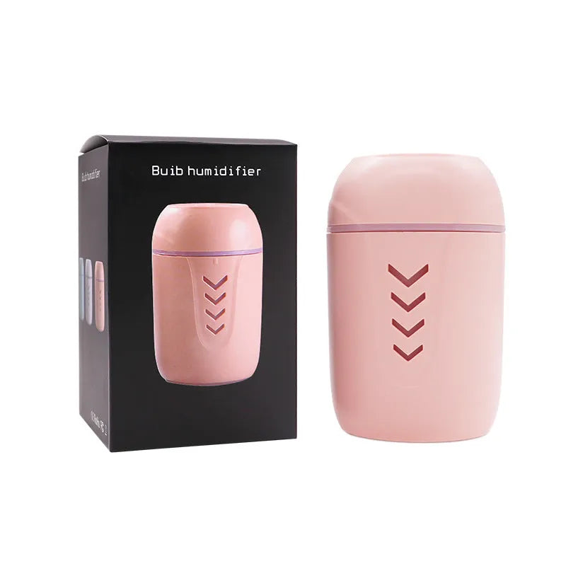 X3 portable car humidifier with column design in blue, pink and white colour options