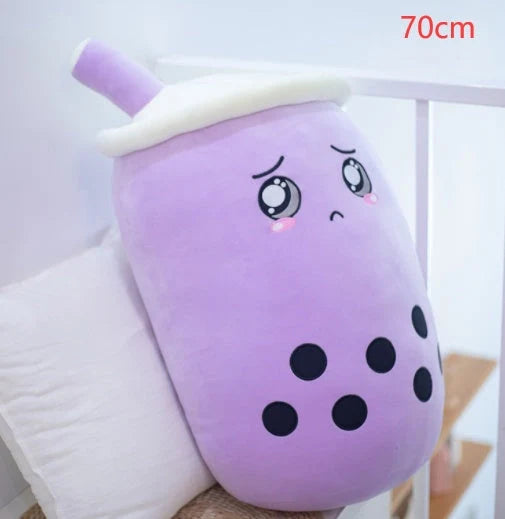 Strawberry Milk Tea Plush Boba Cup Toy in various colours and sizes