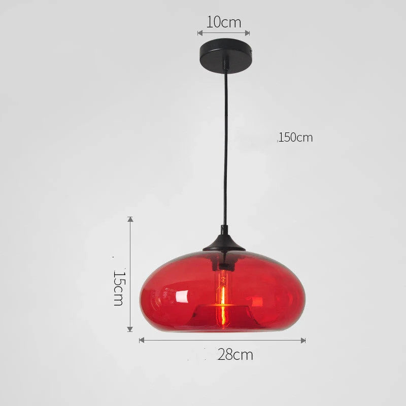 Nordic Modern Loft Pendant Lamp with glass body and adjustable height