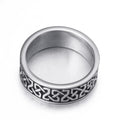 Lunavin silver alloy ring in US size 8 on white background, simple band design for women