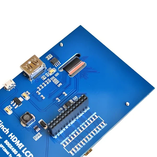 5 inch 800x480 HD touch LCD display connected to Raspberry Pi via HDMI and GPIO