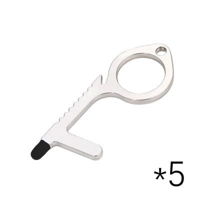 Alloy protective door opener keychain in various colours, 7.9cm in size