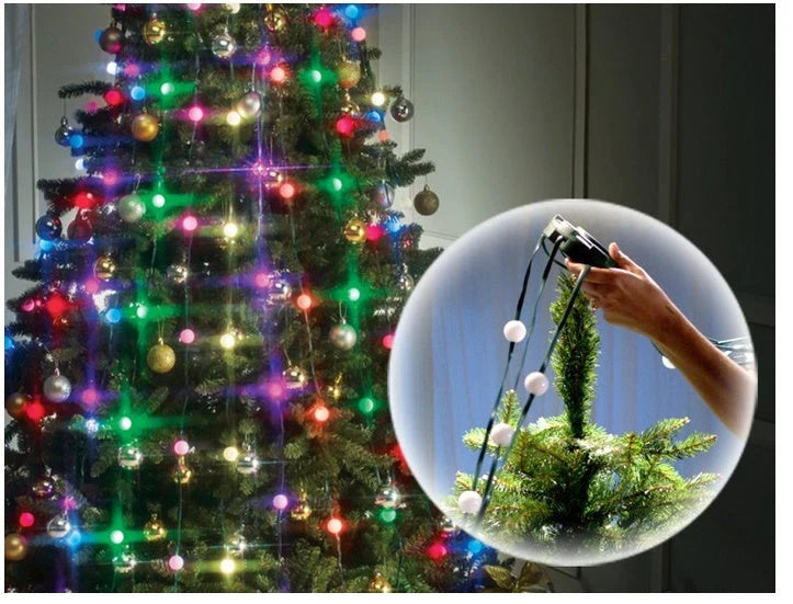 64-bead LED Christmas tree string lights with PP material for durable holiday decor