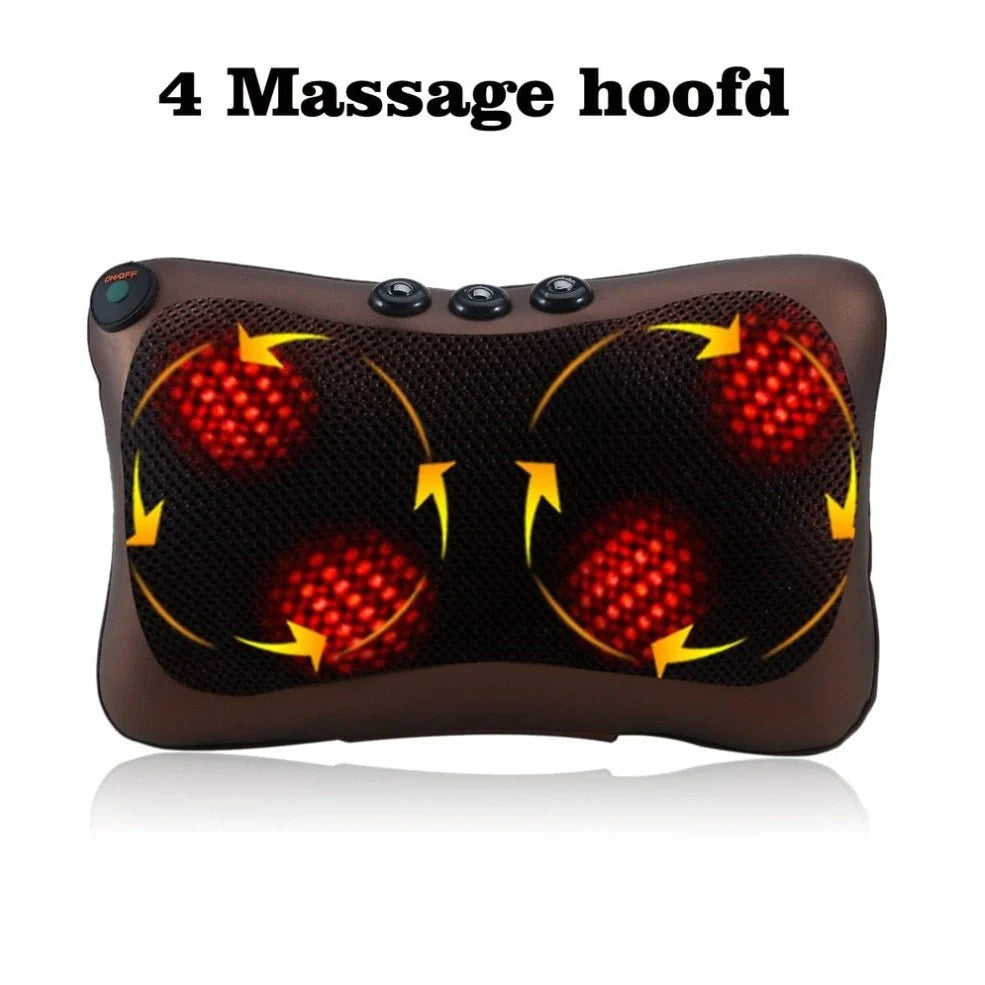 Brown magnet cervical massager pillow with 3D fit design for neck, back, and shoulder relief