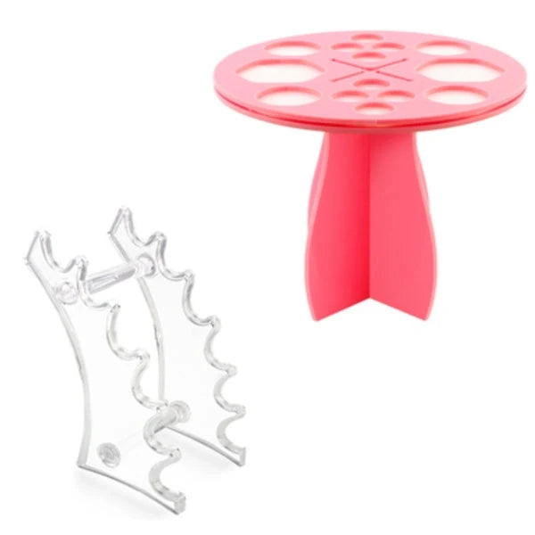 14-hole makeup brush holder in various colours for organizing and drying brushes