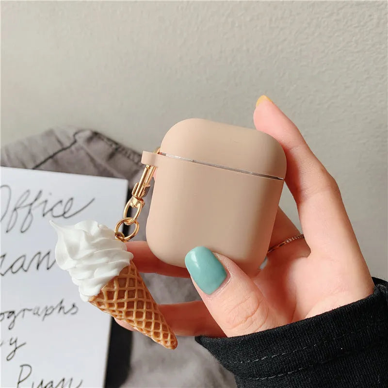 Cylinder ice cream design silicone case for Apple AirPods 2 wireless Bluetooth earbuds