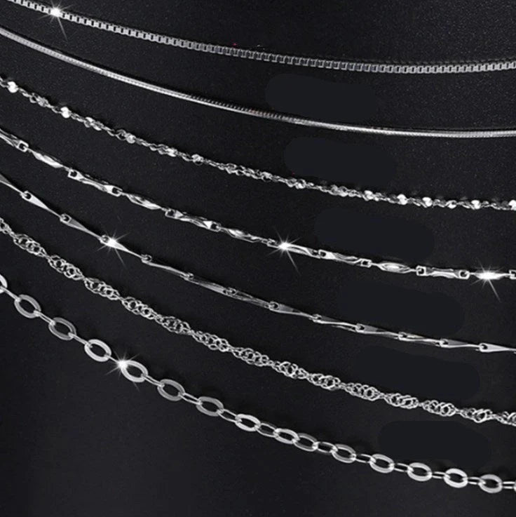 S925 sterling silver necklace with plating in various styles and lengths