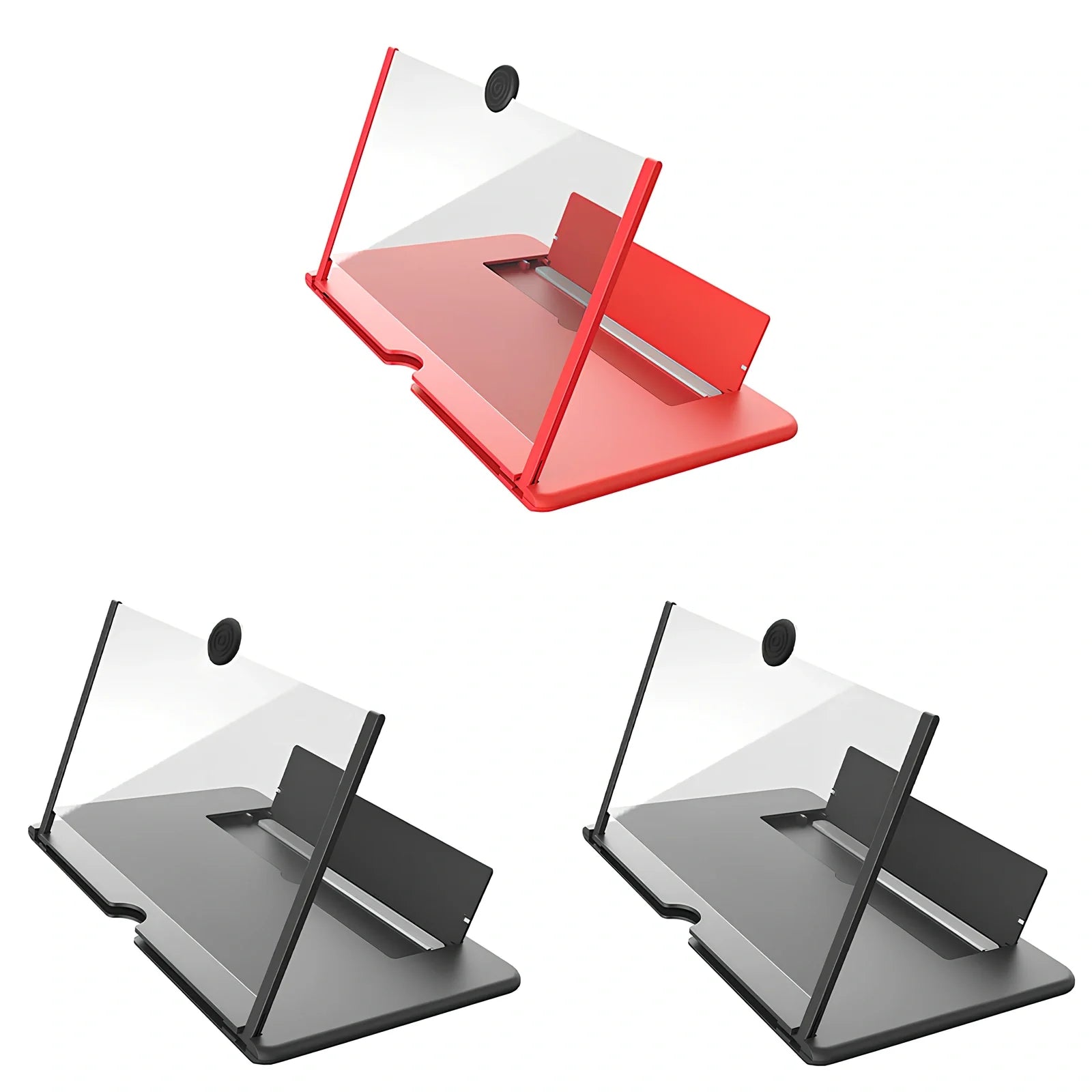 12-inch foldable mobile phone screen magnifier with 3-4x magnification in black colour