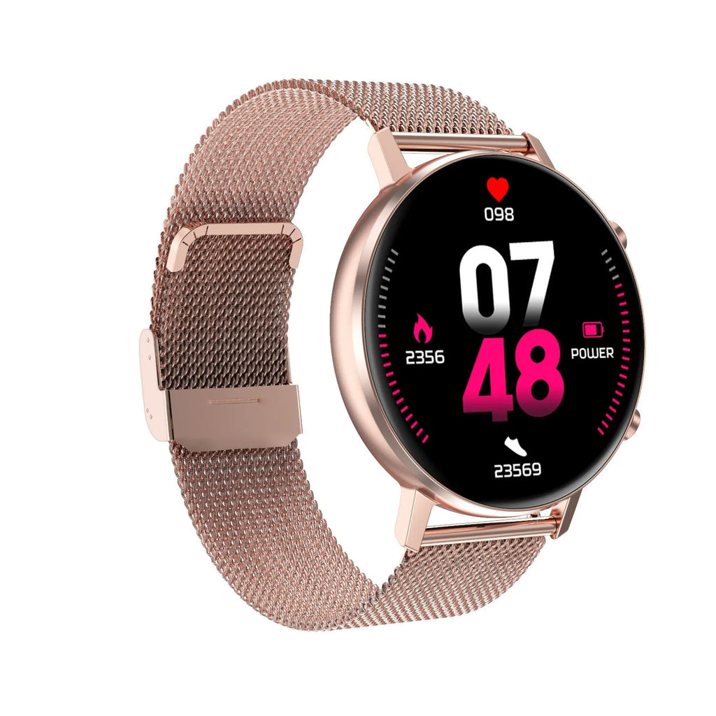 DT96 smart bracelet with steel wrist strap and 1.3-inch display screen