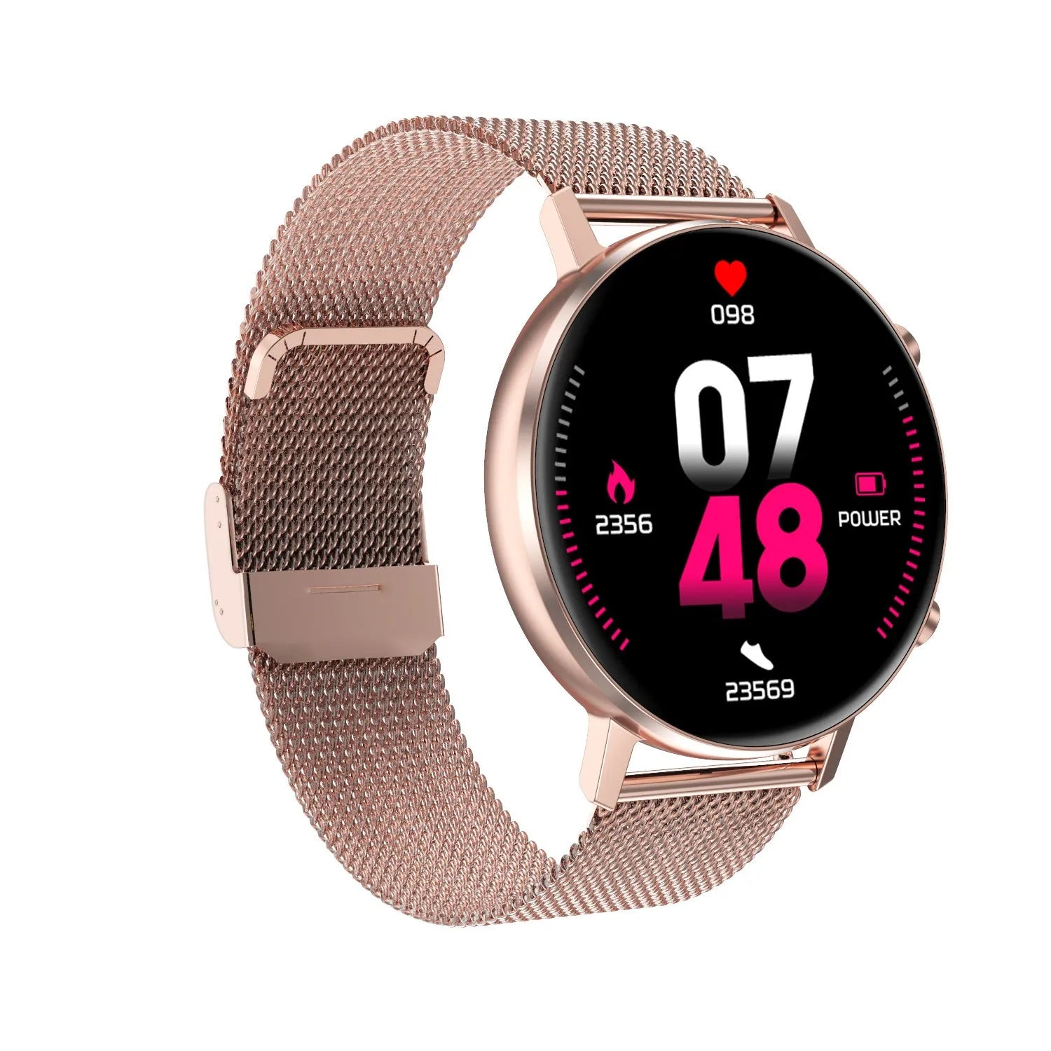DT96 smart bracelet with steel wrist strap and 1.3-inch display screen
