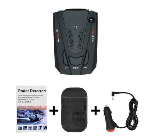 Electronic Dog V7 black vehicle radar detector with LED display and 360 degree scan