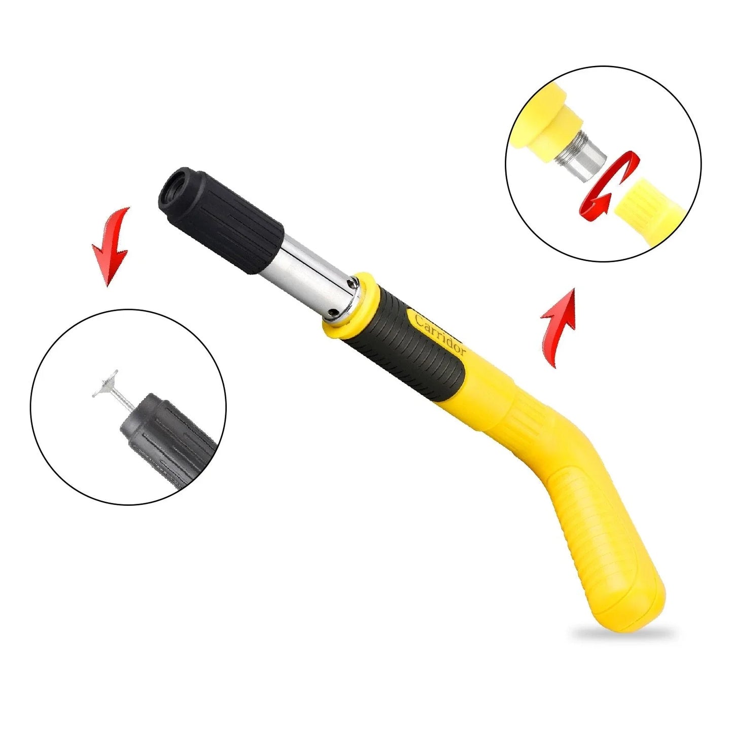 Manual steel nail gun with non-slip rubber grips for precise and quiet fastening