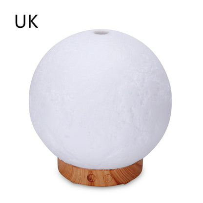 Stylish ultrasonic humidifier and aroma diffuser with wood-grain finish and modern design