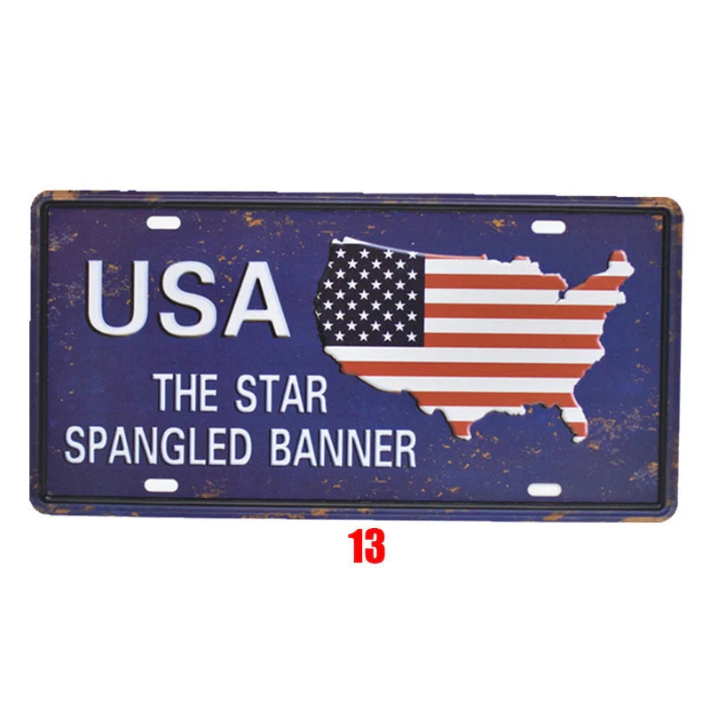 Vintage tin national poster with retro style and durable metal construction