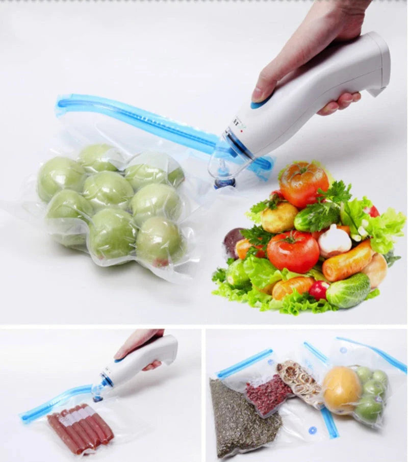 Compact vacuum packaging machine with white ABS shell and automatic sealing feature