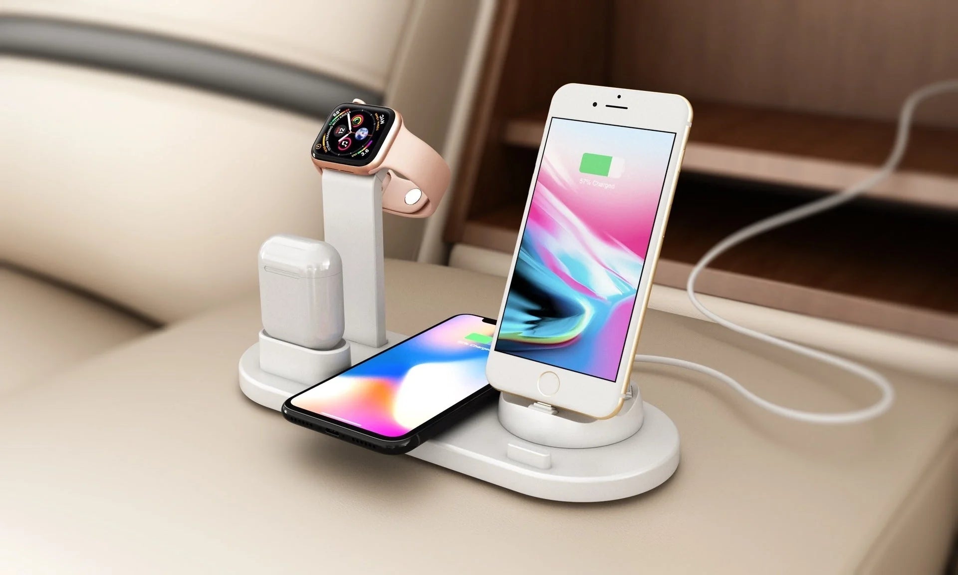 360-degree rotatable wireless charger stand for multiple devices