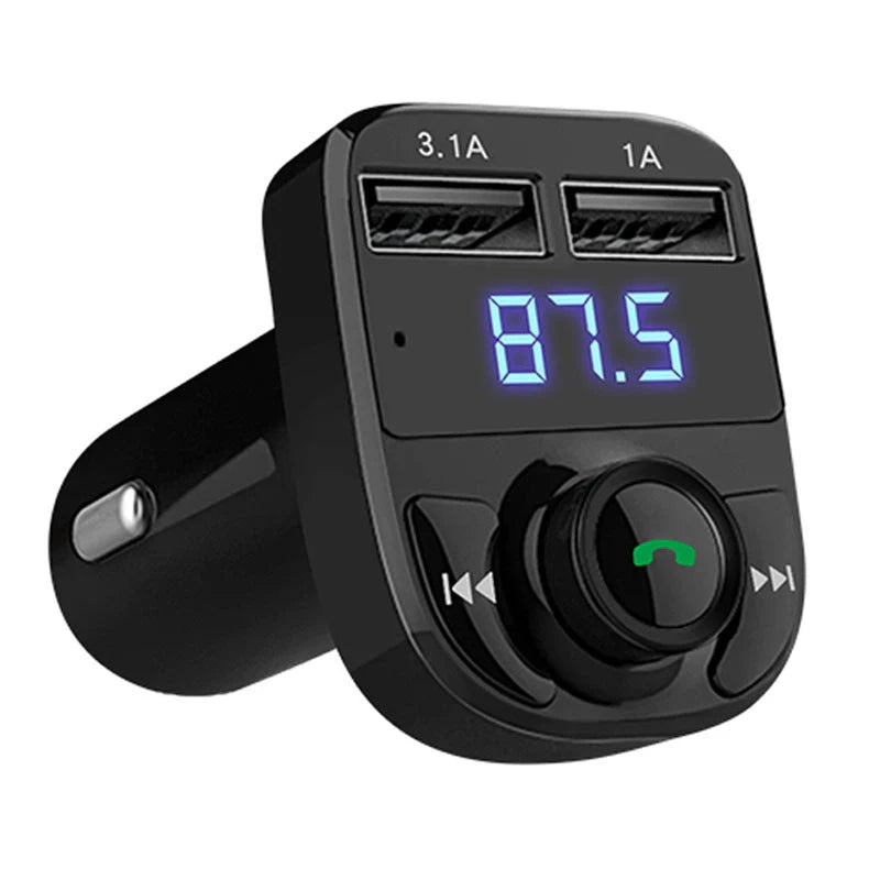 Compact Bluetooth Car Kit with FM Transmitter and Dual USB Charger for cars